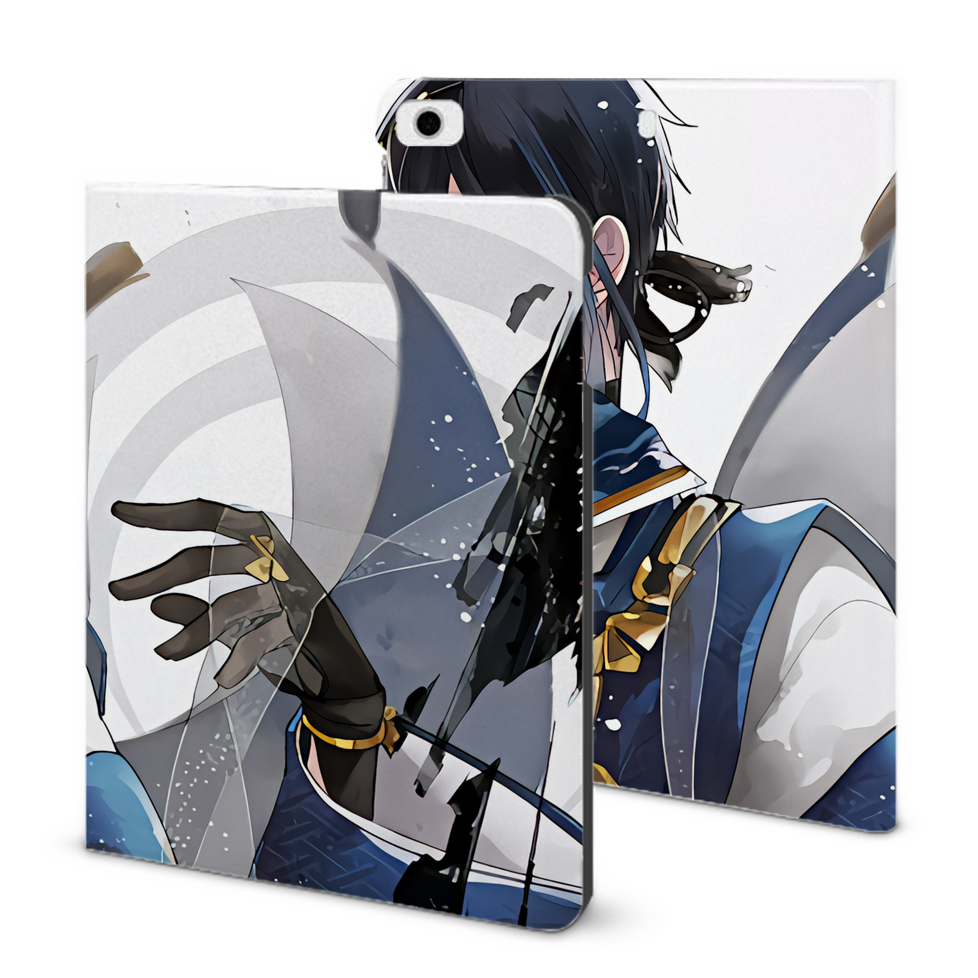 （画像用） 刀剣乱舞 Touken Ranbu IPad ケース ブック型 PUレザー TPU 耐衝撃 軽量 薄型 ペン収納なし 全面保護 IPad 各モデル対応